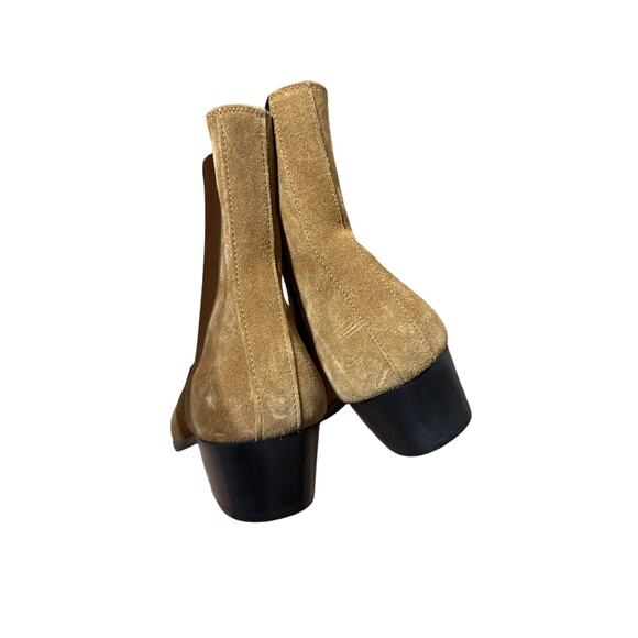 Brand New with Defect Express Women Size 9 Brown Tan Leather Ankle Boots Booties - Picture 8 of 9